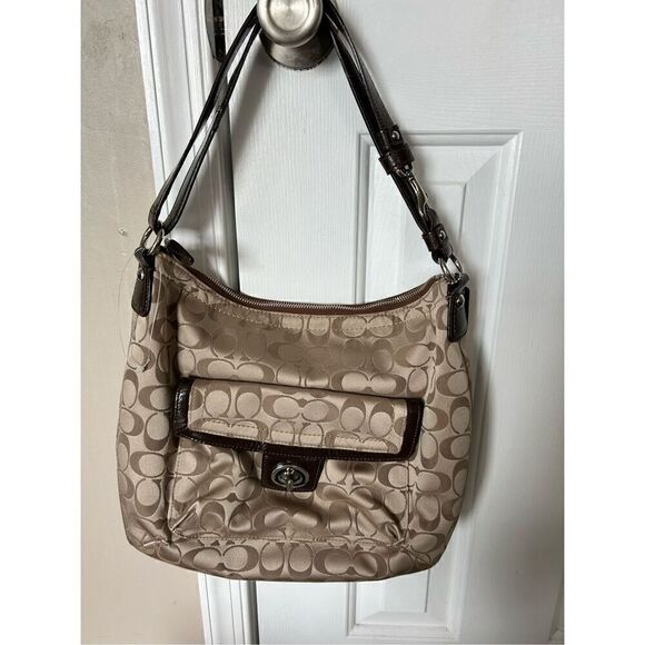 Coach brown canvas purse Penelope signature - Picture 1 of 5